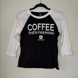 John Deere Coffee Farming Graphic Cropped Baseball Tee